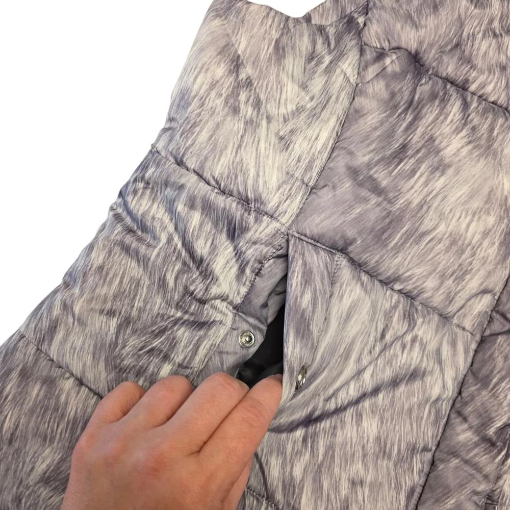 Michael Kors Fur Print Gray Puffer Vest Size XL - Picture 6 of 12